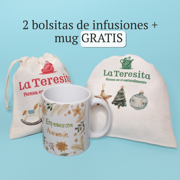 2 Bolsitas navideñas x45 infusiones + GRATIS Mug Esperanza