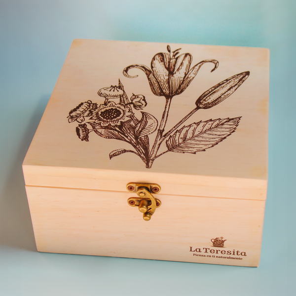 Caja de madera Lirios x 32 Infusiones