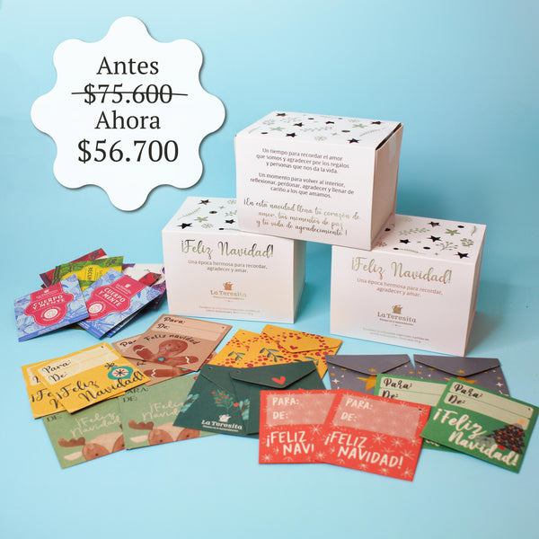 Sobres navideños + 3 Cajas Luz navideña