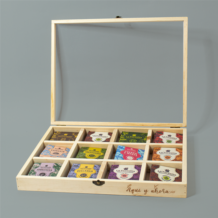 Caja de Madera Pequeña x 10 Infusiones – La Teresita tienda de tés